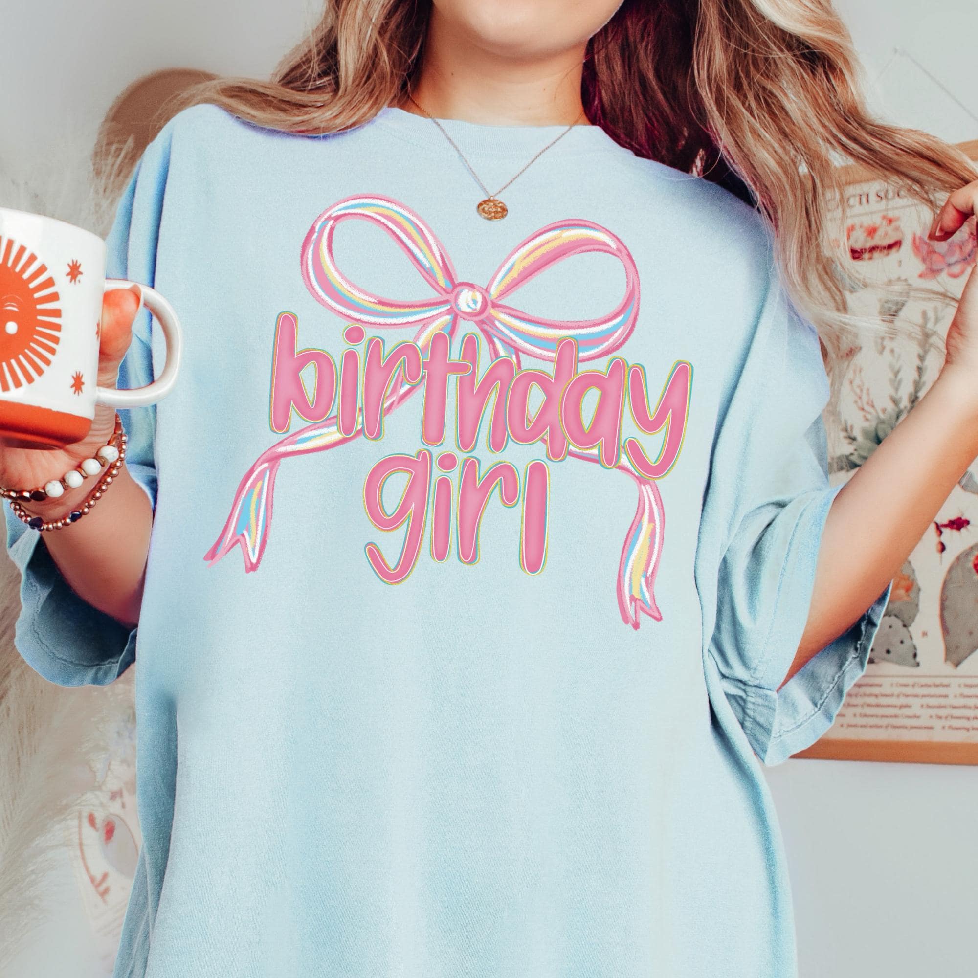 Preppy Bow Coquette Birthday Girl Party Shirt view 3