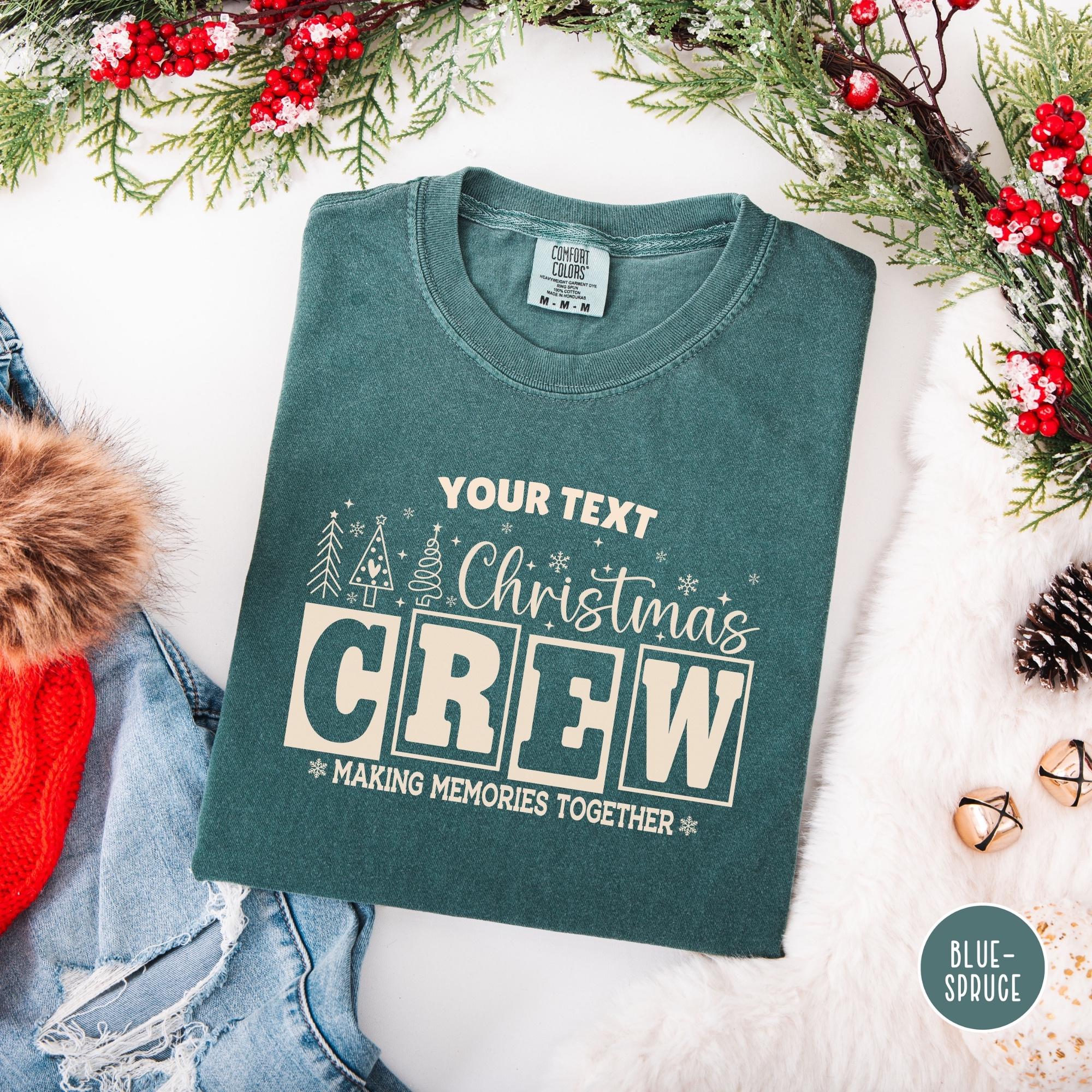Personalized Christmas Crew Shirts, Retro Matching Family Comfort Colors® Holiday Tee view 4