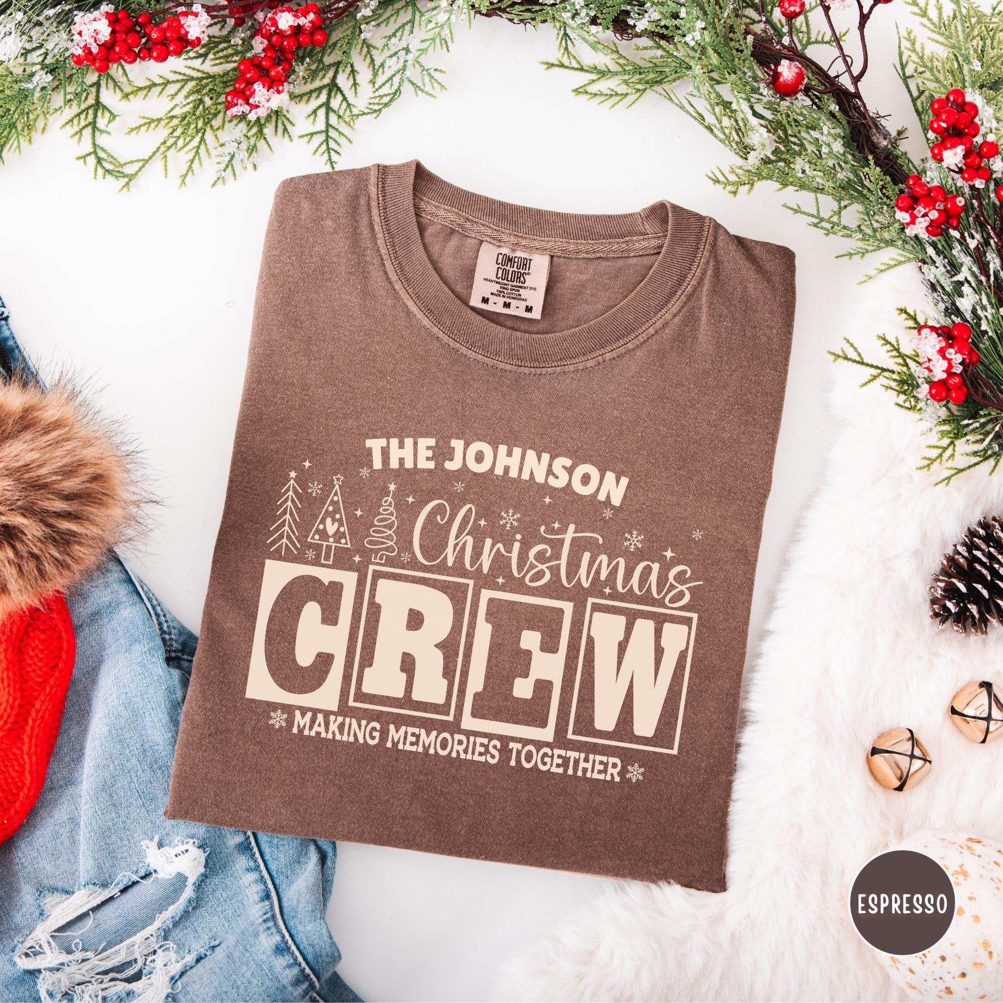 Personalized Christmas Crew Shirts, Retro Matching Family Comfort Colors® Holiday Tee view 6