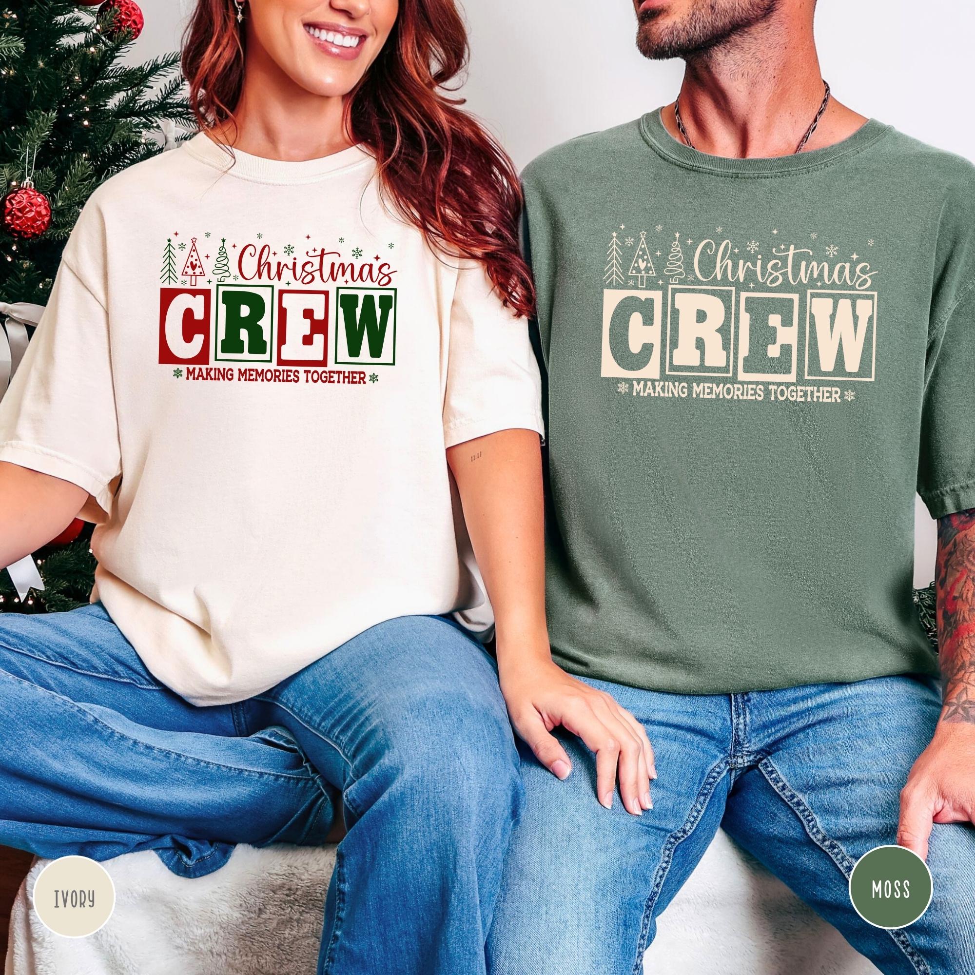 Personalized Christmas Crew Shirts, Retro Matching Family Comfort Colors® Holiday Tee view 3