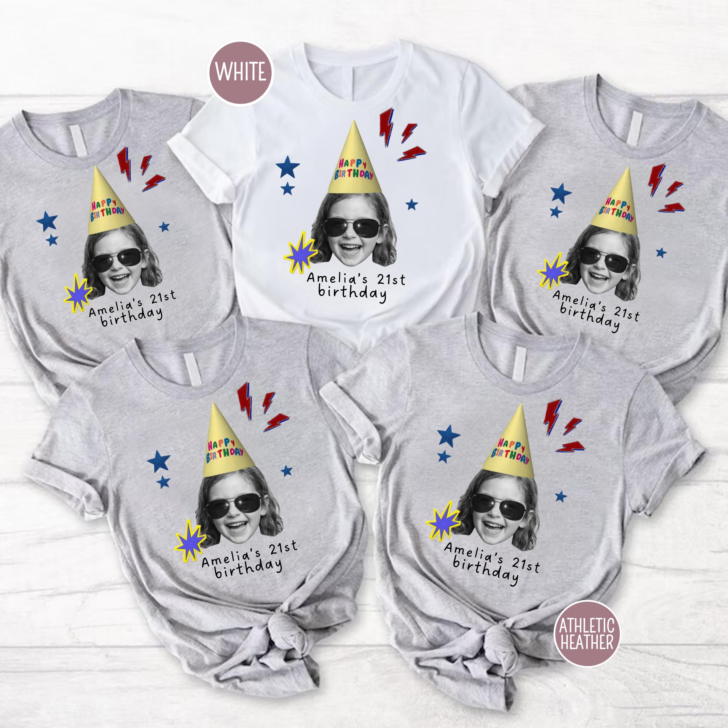 Custom Vintage Face Retro Birthday T-Shirt view 4