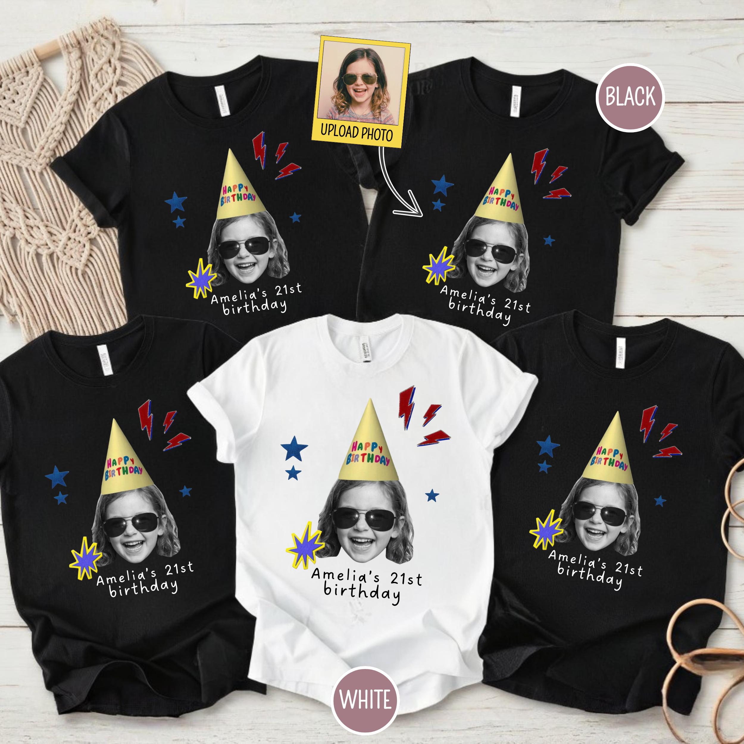 Custom Vintage Face Retro Birthday T-Shirt