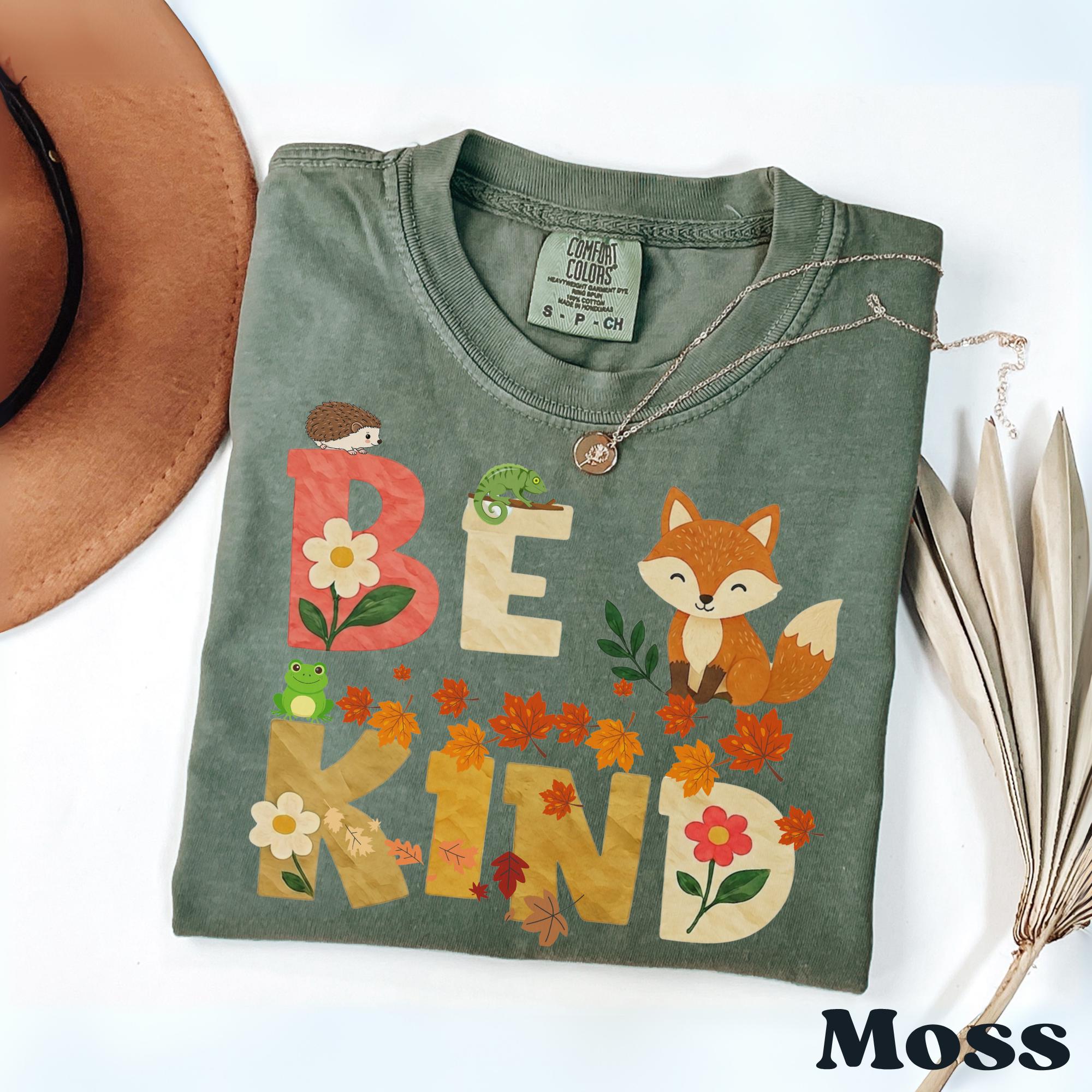 Be Kind Woodland Animals Comfort Colors T-Shirt view 4