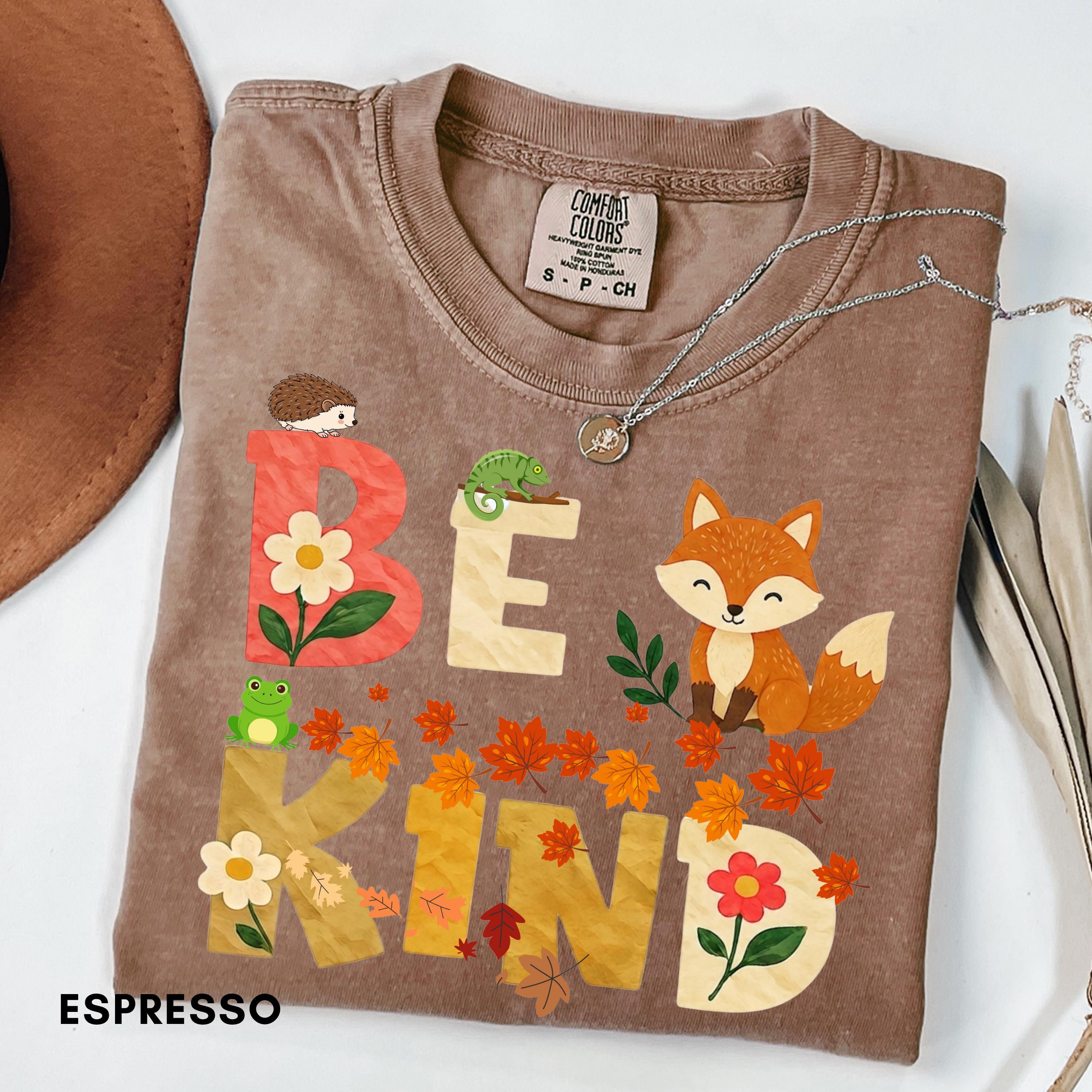 Be Kind Woodland Animals Comfort Colors T-Shirt view 1