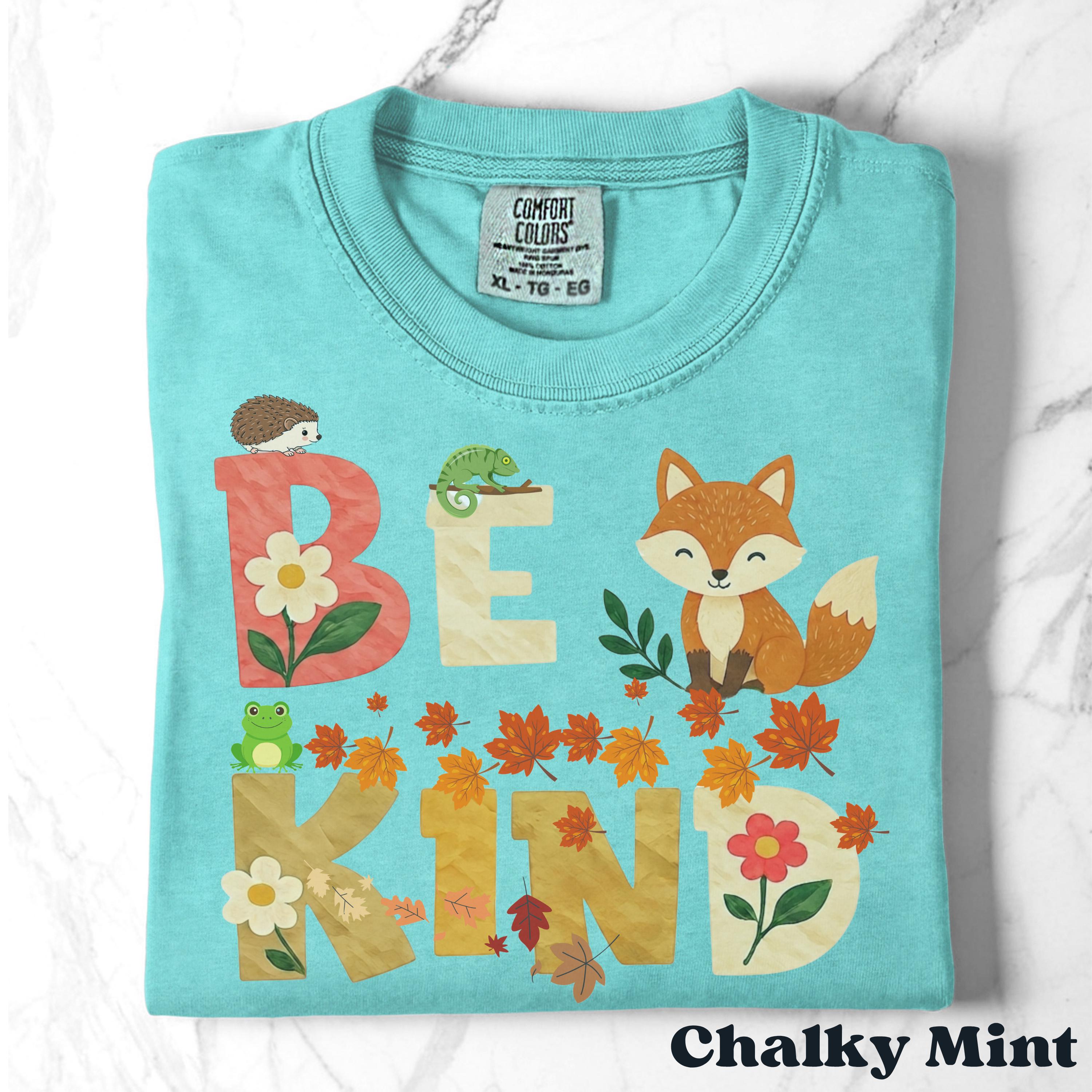Be Kind Woodland Animals Comfort Colors T-Shirt view 6