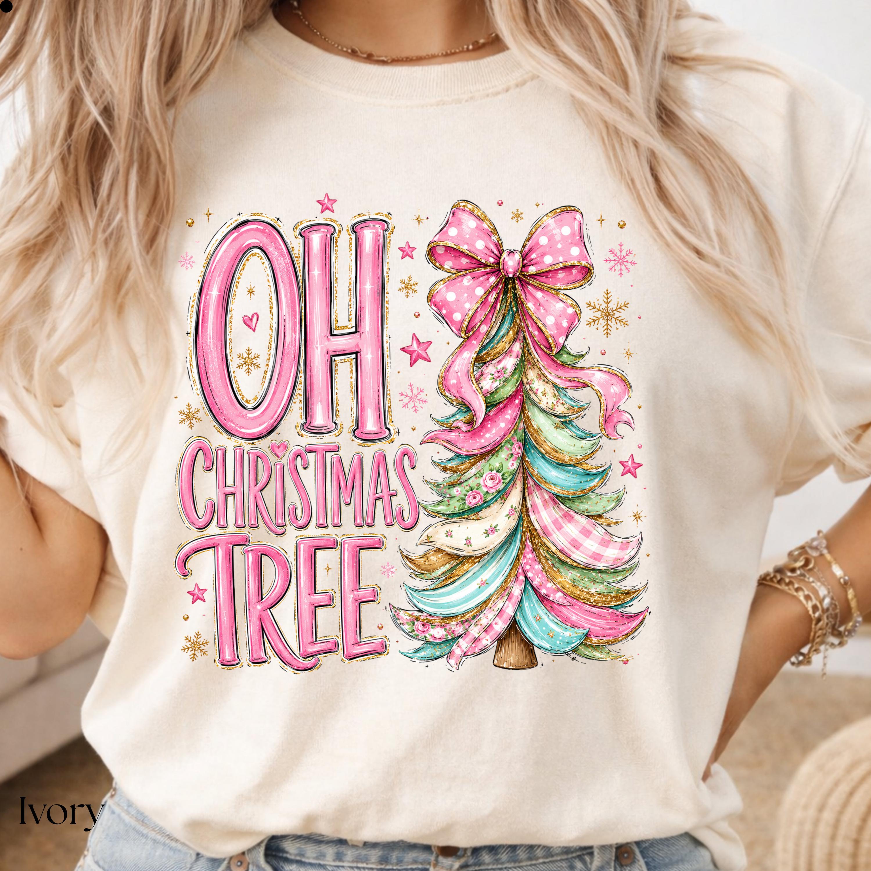 Coquette Pink Oh Christmas Tree Sweatshirt view 9