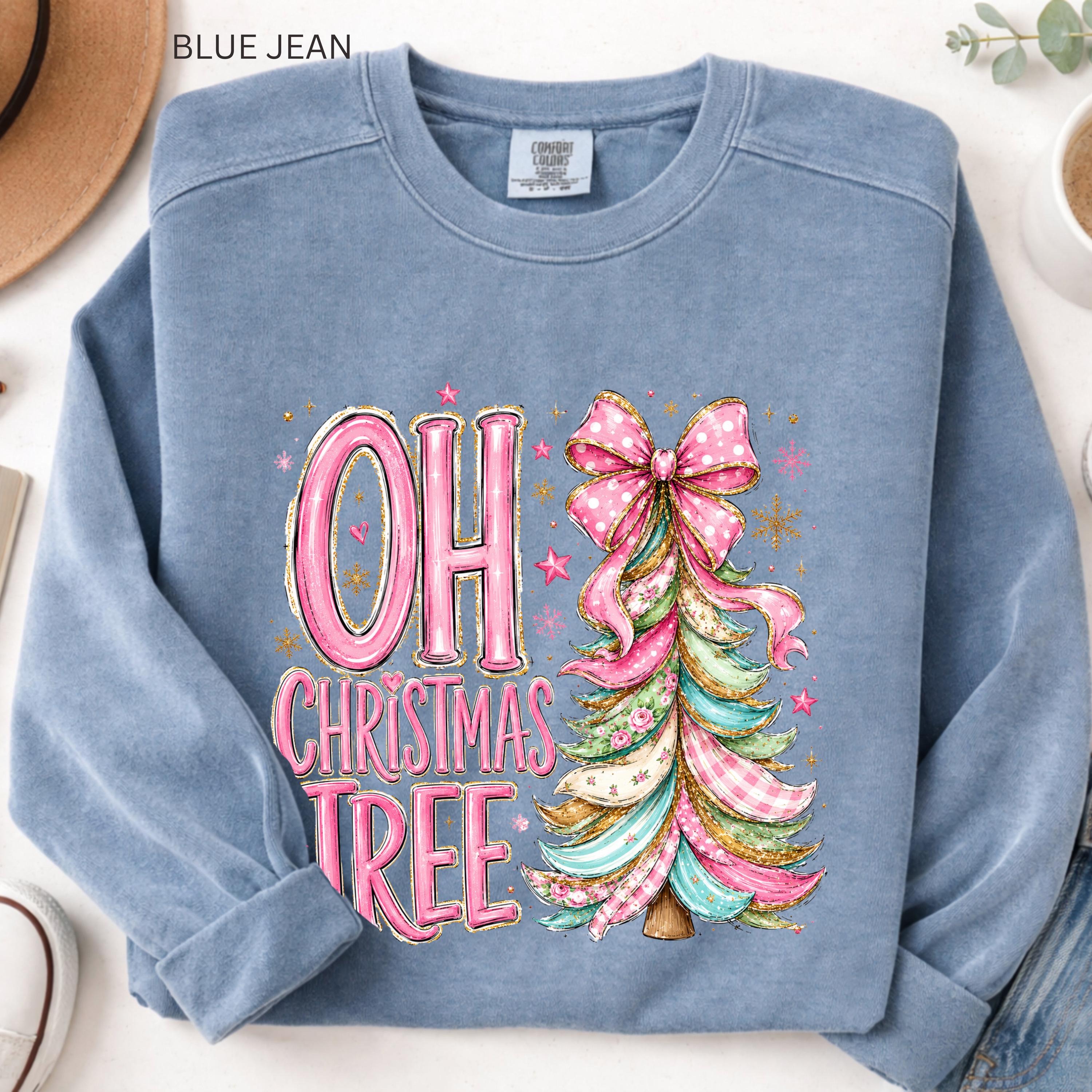 Coquette Pink Oh Christmas Tree Sweatshirt view 3