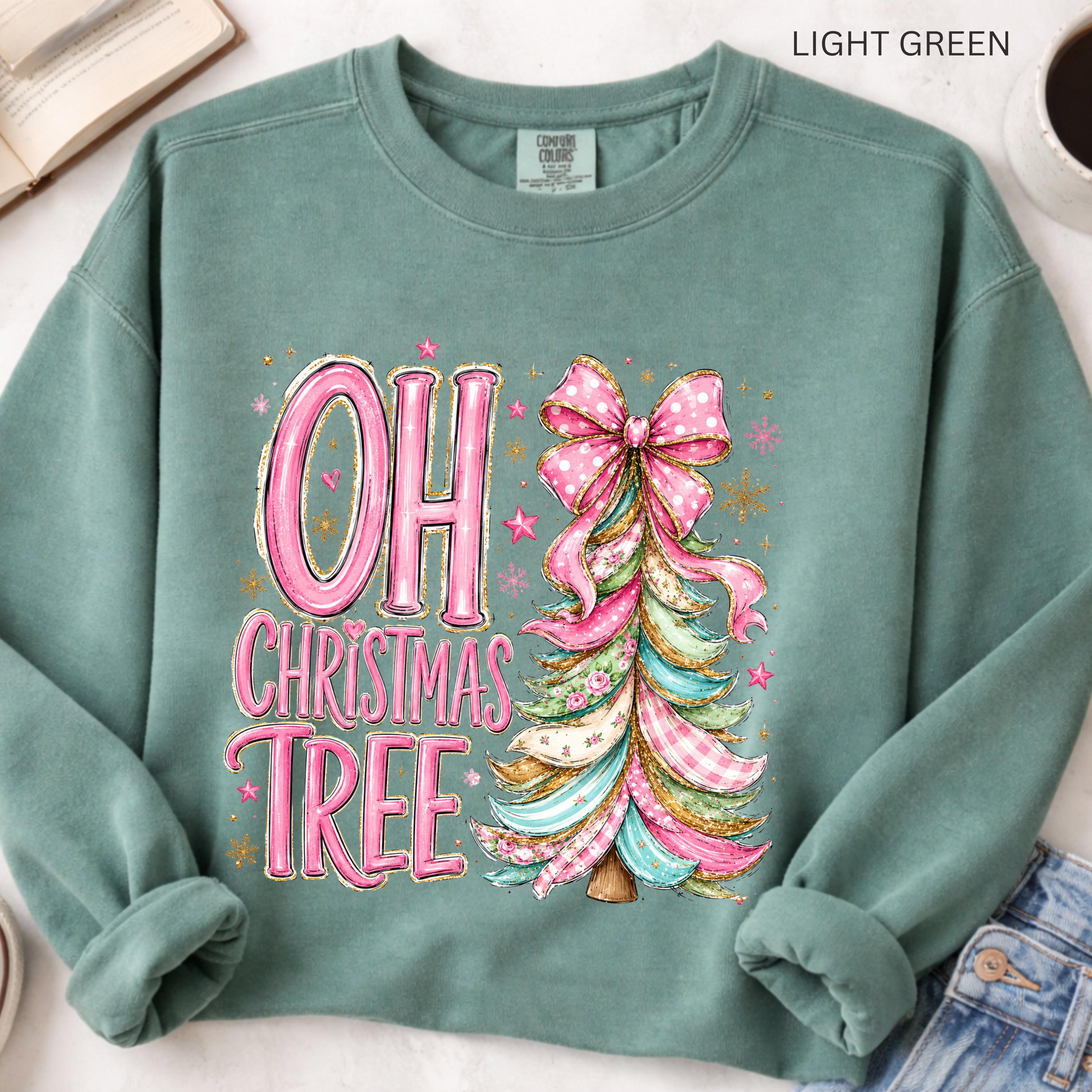 Coquette Pink Oh Christmas Tree Sweatshirt view 1
