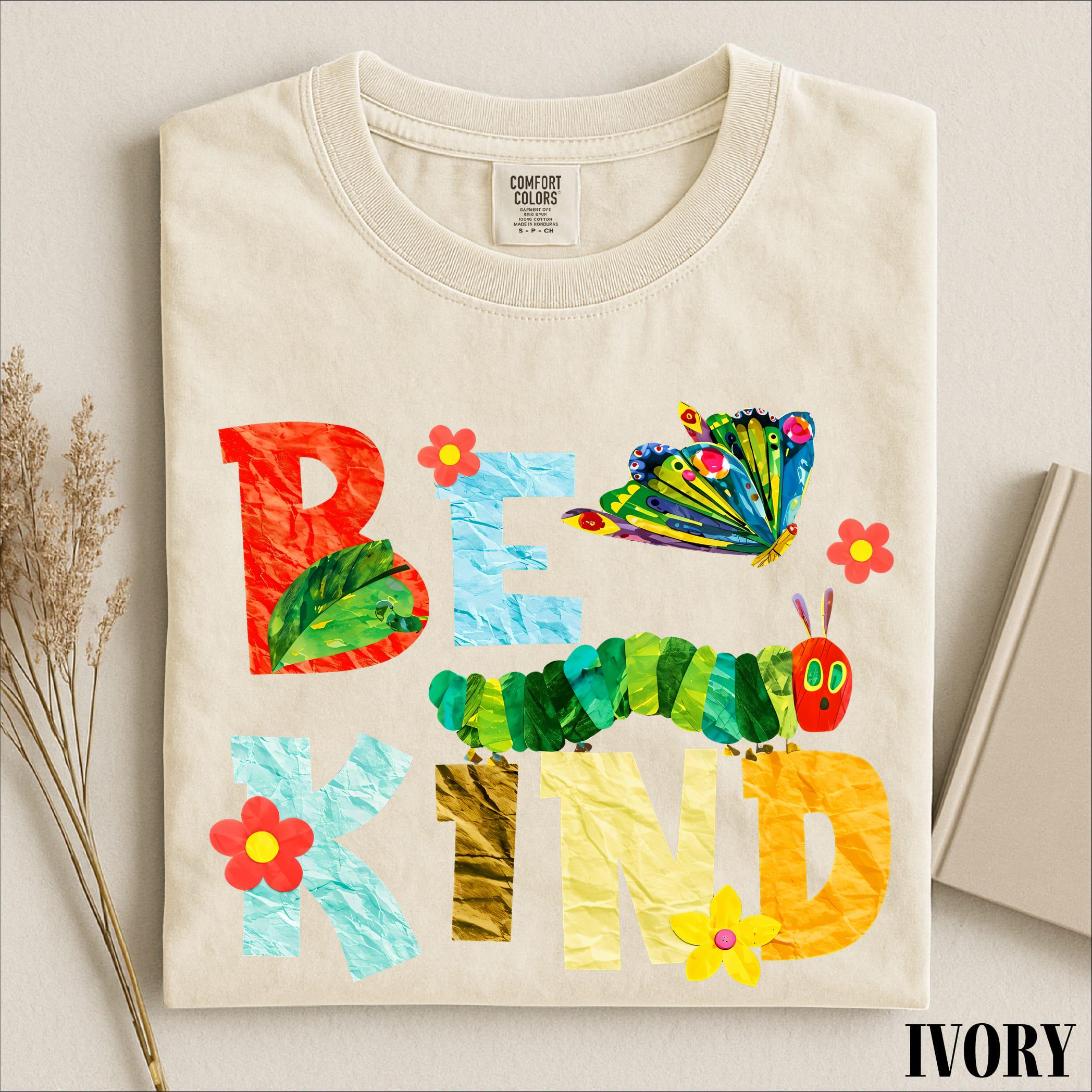 Cute Caterpillar Butterfly Kindness Graphic T-Shirt view 3
