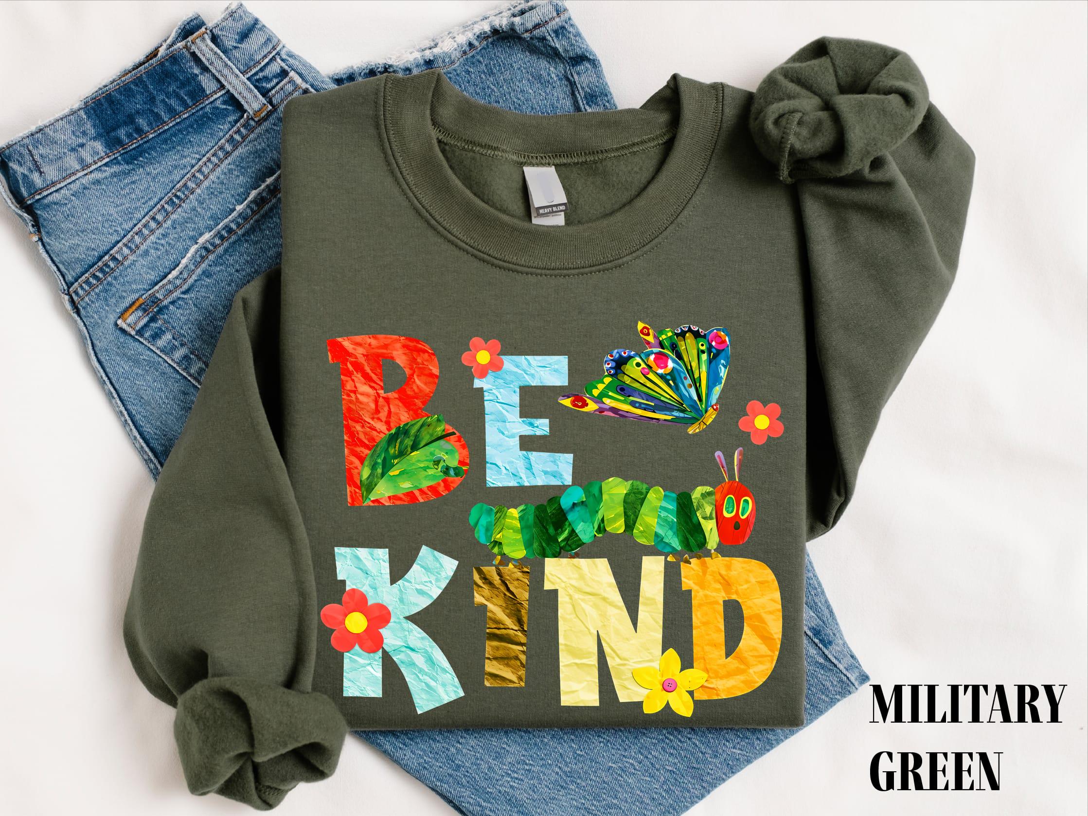 Cute Caterpillar Butterfly Kindness Graphic T-Shirt view 4
