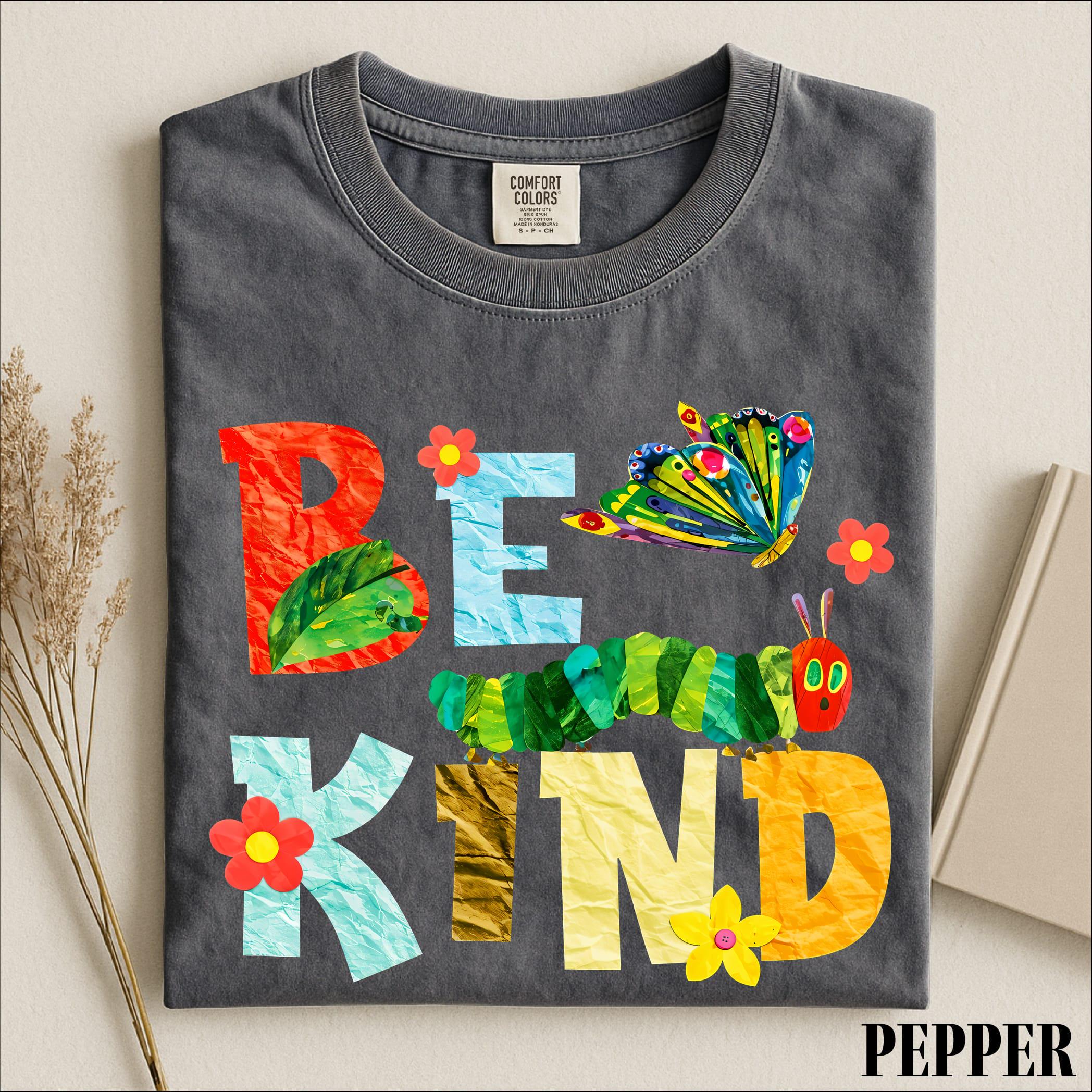 Cute Caterpillar Butterfly Kindness Graphic T-Shirt view 5