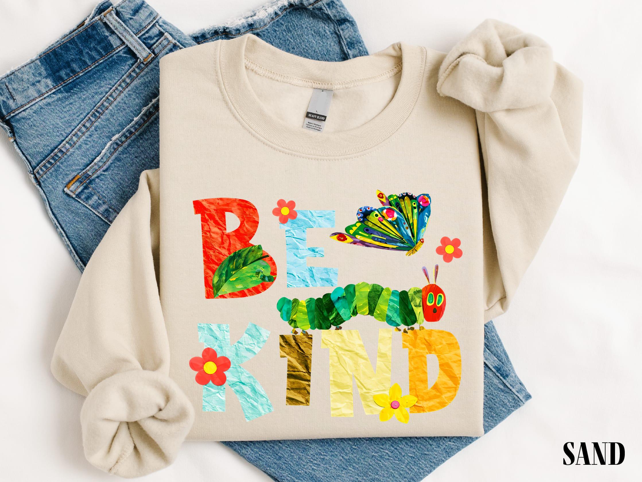 Cute Caterpillar Butterfly Kindness Graphic T-Shirt view 6